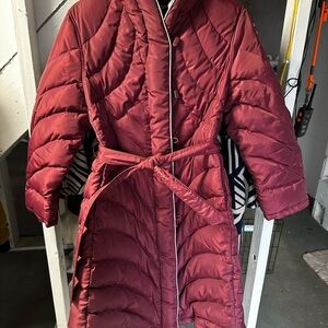 Vintage Down Parka - Women's Vtg Quilted Burgundy Parka - Size 14